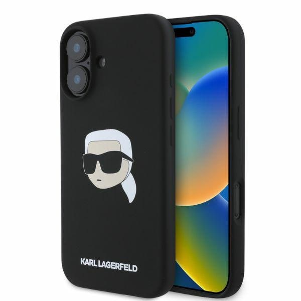 Karl Lagerfeld Silikon Karl Head Print MagSafe iPhone 16 Fodral - Svart
