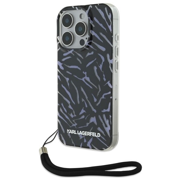Karl Lagerfeld Zebra med sladd iPhone 16 Pro Fodral - Lila