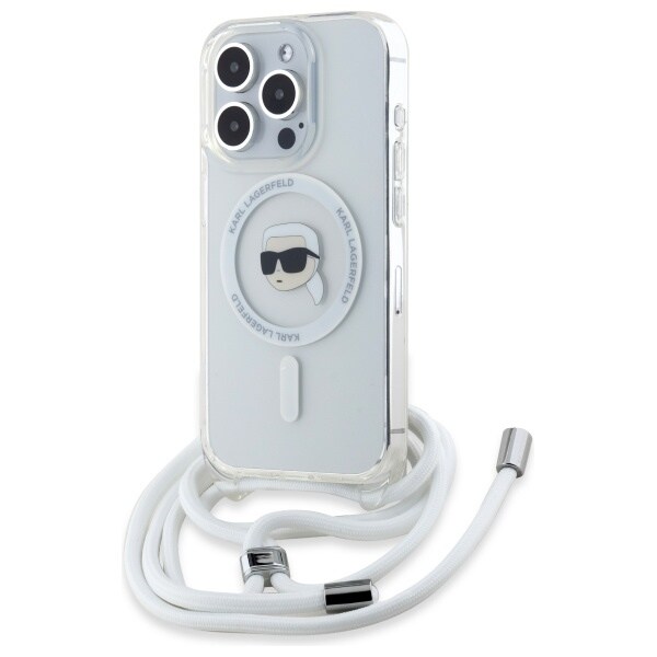 Karl Lagerfeld Crossbody IML Karl Head Magsafe-fodral för iPhone 16 Pro Max - Klar