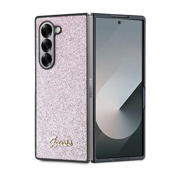 Guess 4G Glitter Script Fodral till Samsung Galaxy Z Fold 6 - Rosa