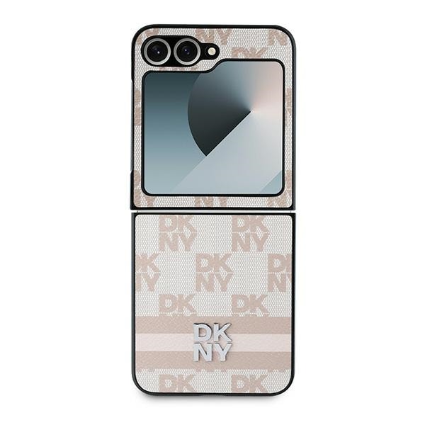 DKNY Ternet Mønster Trykt Striber Etui til Samsung Galaxy Z Flip 6 - Pink