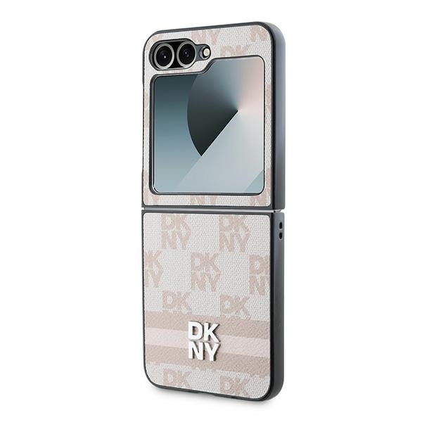DKNY Ternet Mønster Trykt Striber Etui til Samsung Galaxy Z Flip 6 - Pink
