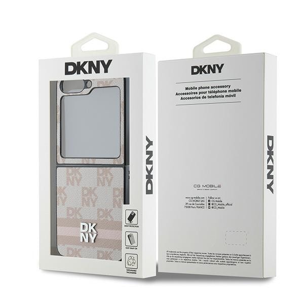 DKNY Ternet Mønster Trykt Striber Etui til Samsung Galaxy Z Flip 6 - Pink