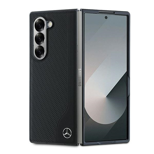 Mercedes MagSafe-fodral i läder med träimitation för Samsung Galaxy Z Fold 6 - Svart