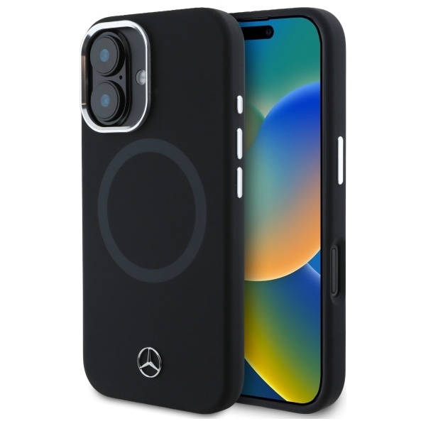 Mercedes MEHMP16S23SUTTK iPhone 16 6,1" svart/svart hårdplastfodral Silikon Tonal Logo MagSafe