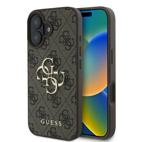Guess 4G Big Logo Fodral för iPhone 16 Plus - Brun