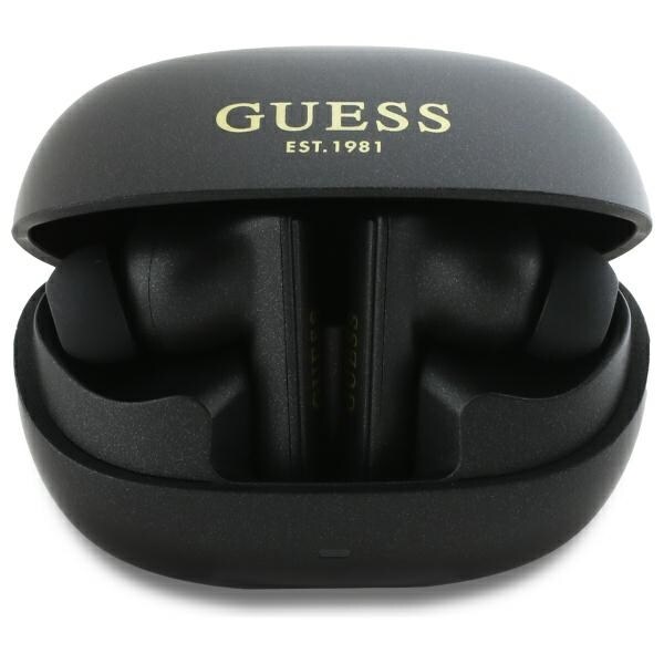 Guess Bluetooth-hörlurar GUTWST88MCTGK TWS + dockningsstation svart/svart Capsule Tryckt logotyp