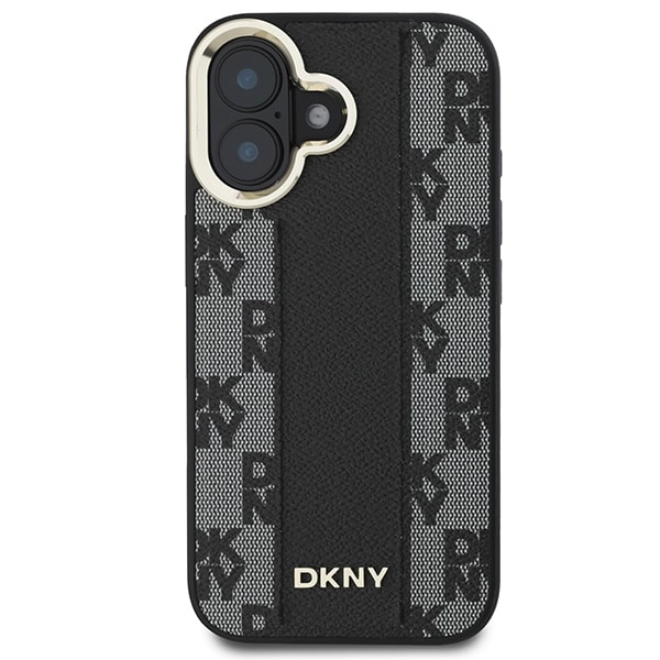 DKNY ternet mønster Magsafe iPhone 16 Plus-etui - sort