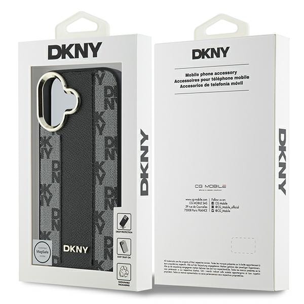 DKNY ternet mønster Magsafe iPhone 16 Plus-etui - sort
