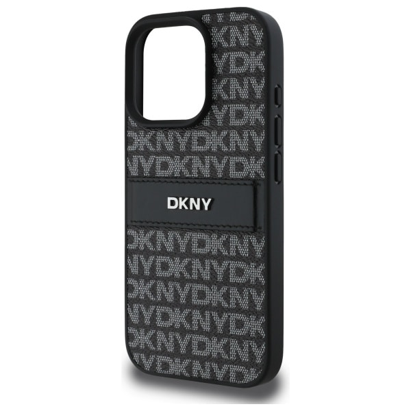 DKNY Texture Pattern Tonal Stripe iPhone 16 Pro Max-etui - Sort