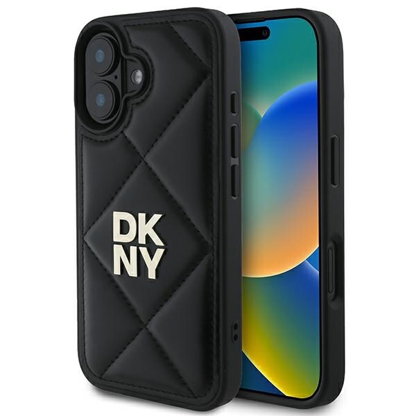 DKNY Quiltad Stack Logo iPhone 16 Fodral - Svart