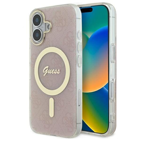 Guess IML 4G MagSafe iPhone 16 Plus-fodral - Rosa