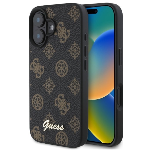 Guess Peony Script MagSafe iPhone 16 Fodral - Svart