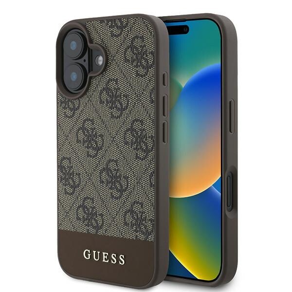 Guess 4G Fodral med bottenstripe för iPhone 16 Plus 6,7" - Brun