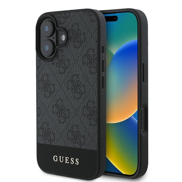 Guess 4G Fodral med bottenstripe för iPhone 16 Plus 6,7" - Grå