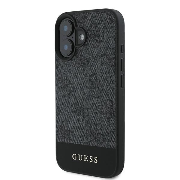 Guess 4G-etui med bundstribe til iPhone 16 Plus 6,7" - Grå