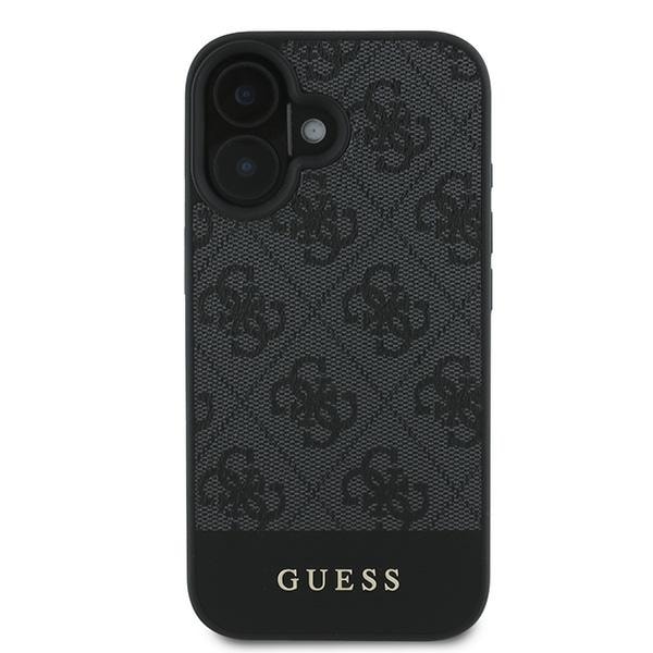 Guess 4G-etui med bundstribe til iPhone 16 Plus 6,7" - Grå