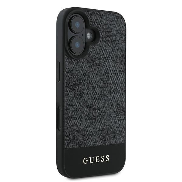 Guess 4G-etui med bundstribe til iPhone 16 Plus 6,7" - Grå