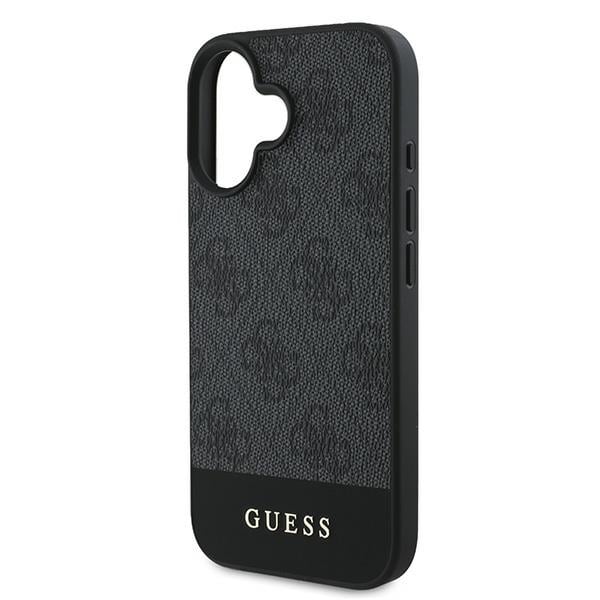 Guess 4G-etui med bundstribe til iPhone 16 Plus 6,7" - Grå