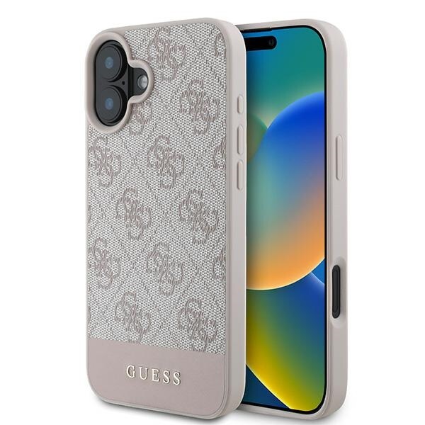 Guess 4G Fodral med bottenstripe för iPhone 16 Plus 6,7" - Rosa