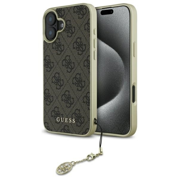Guess 4G Charms Collection fodral för iPhone 16 - brun