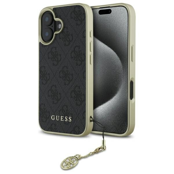 Guess 4G Charms Collection-fodral för iPhone 16 Plus - svart