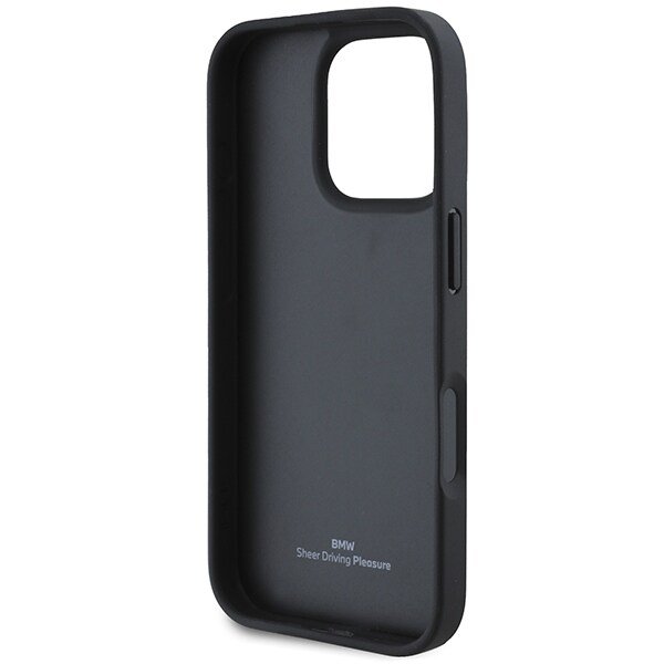 BMW Læder Hot Stamp iPhone 16 Pro-etui - sort