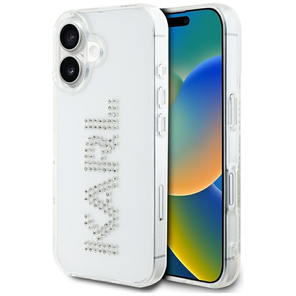 Karl Lagerfeld IML Strassstenar Logo iPhone 16 Fodral - Transparent
