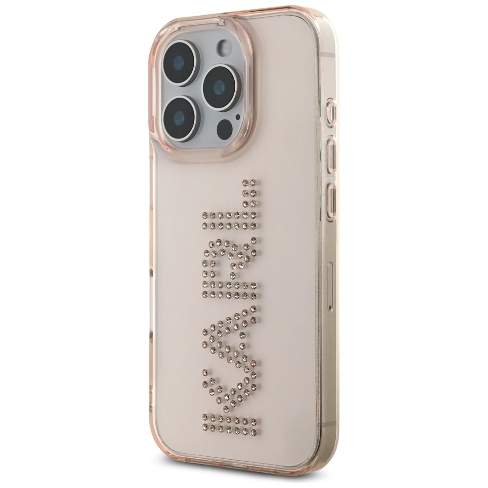 Karl Lagerfeld IML Rhinestones Logo iPhone 16 Pro taske - Pink