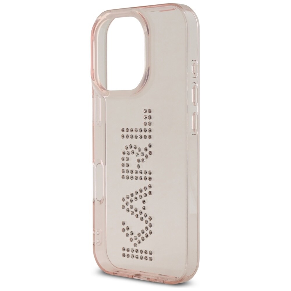 Karl Lagerfeld IML Rhinestones Logo iPhone 16 Pro taske - Pink