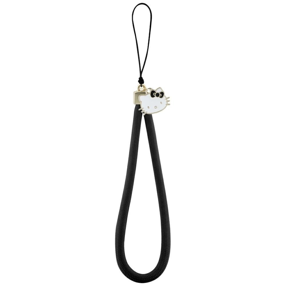 Hello Kitty Nylon Cord Kitty Head Telefon Charm - Svart