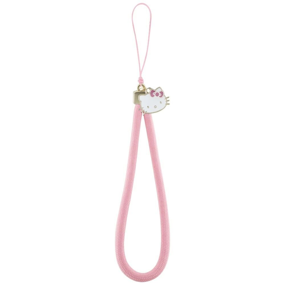 Hello Kitty Nylon Cord Kitty Head Telefon Charm - Rosa