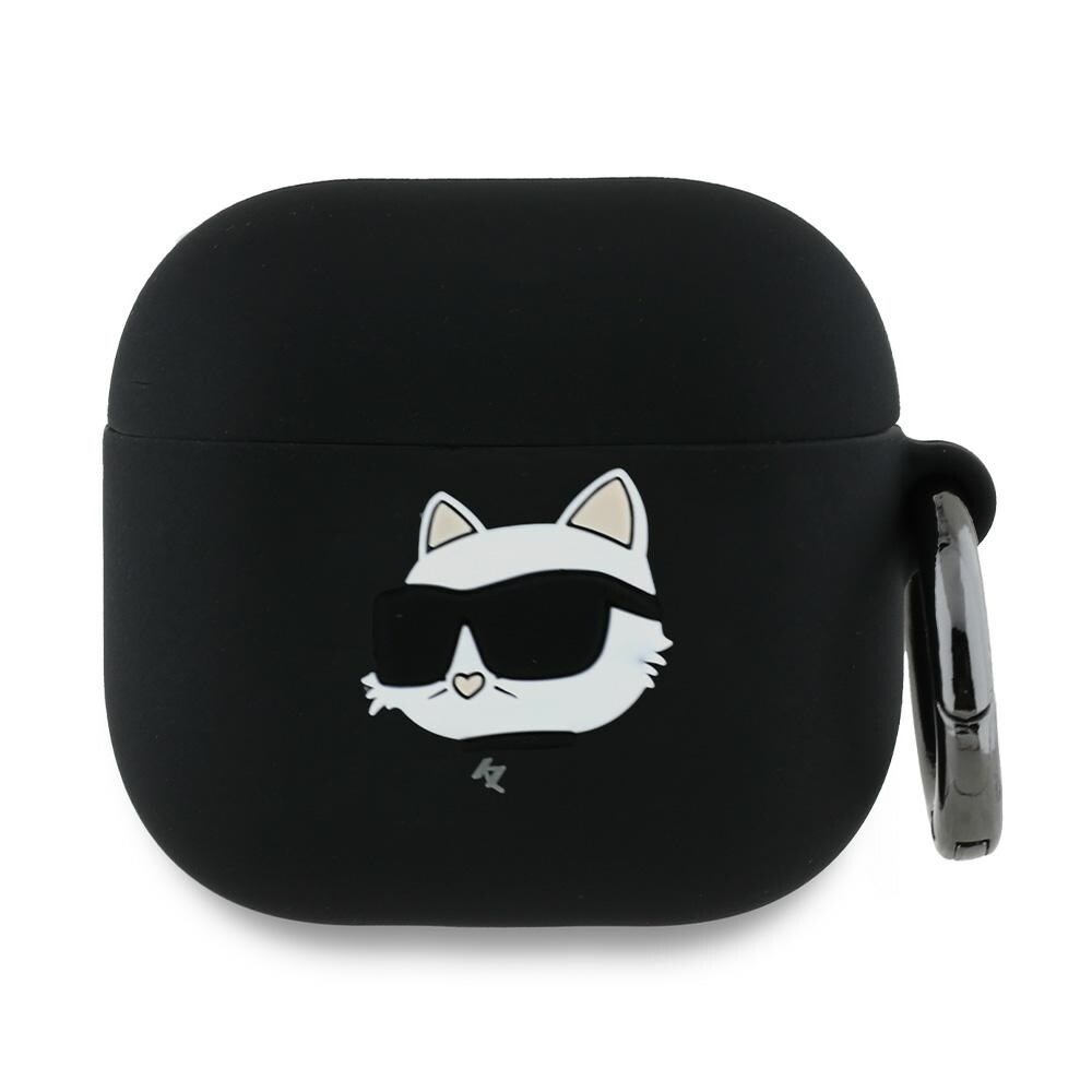 Karl Lagerfeld Silicone Choupette Head 3D Fodral för AirPods 4 - Svart