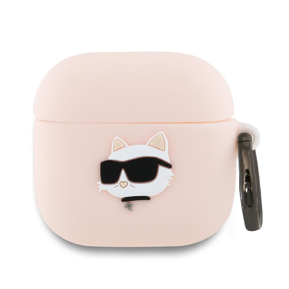 Karl Lagerfeld Silicone Choupette Head 3D Fodral för AirPods 4 - Rosa