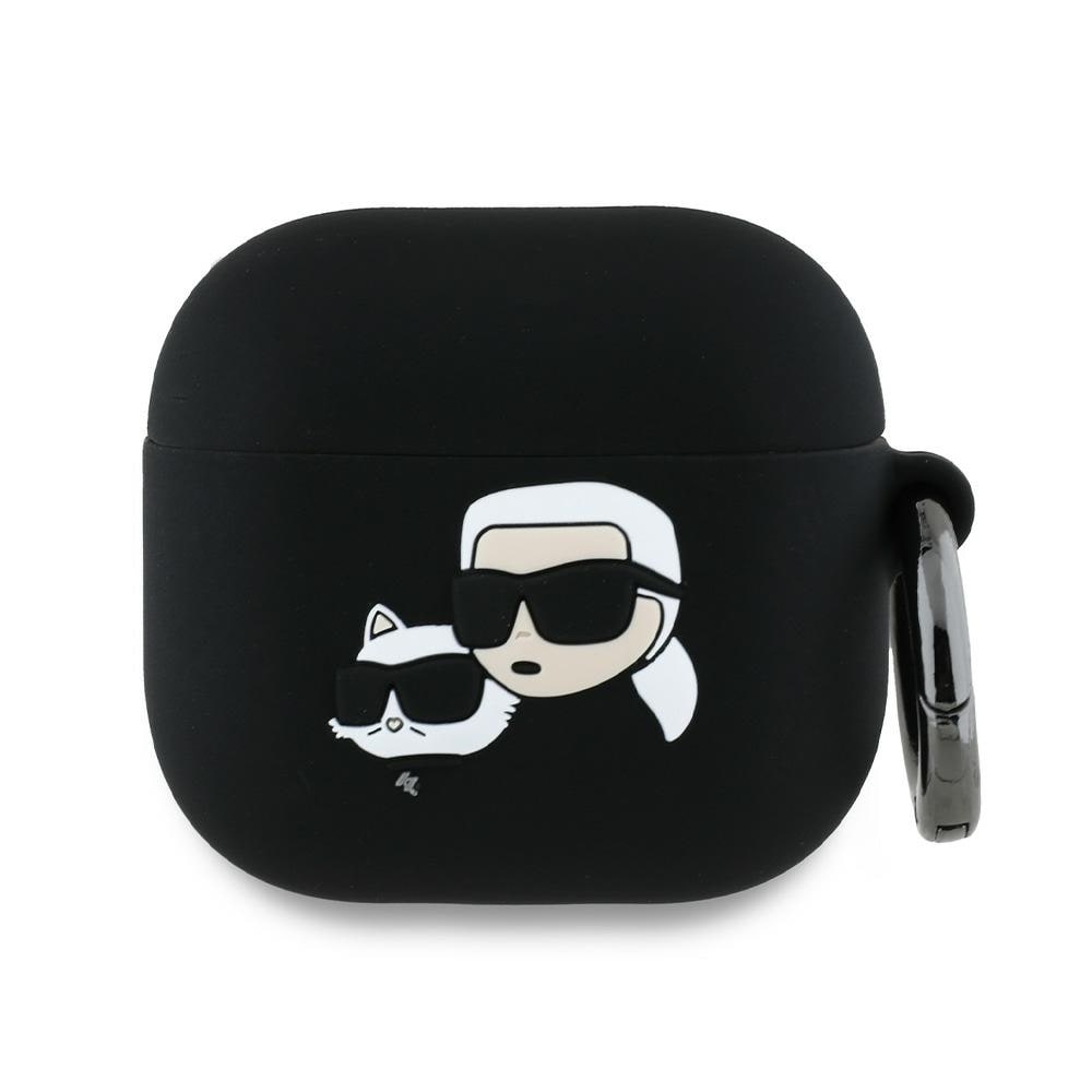 Karl Lagerfeld Silikon Karl&Chaupette Head 3D Fodral för AirPods 4 - Svart