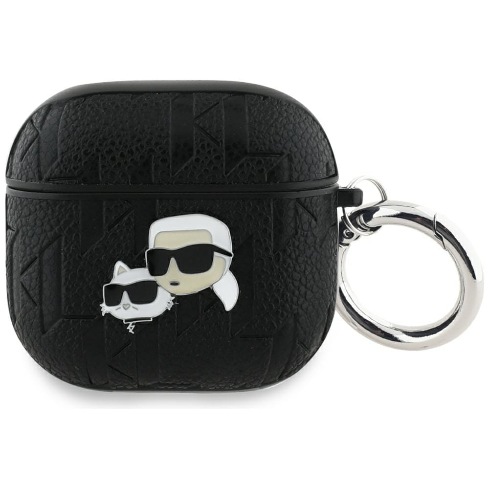 Karl Lagerfeld Monogram Karl & Choupette huvudfodral för AirPods 4 - Svart