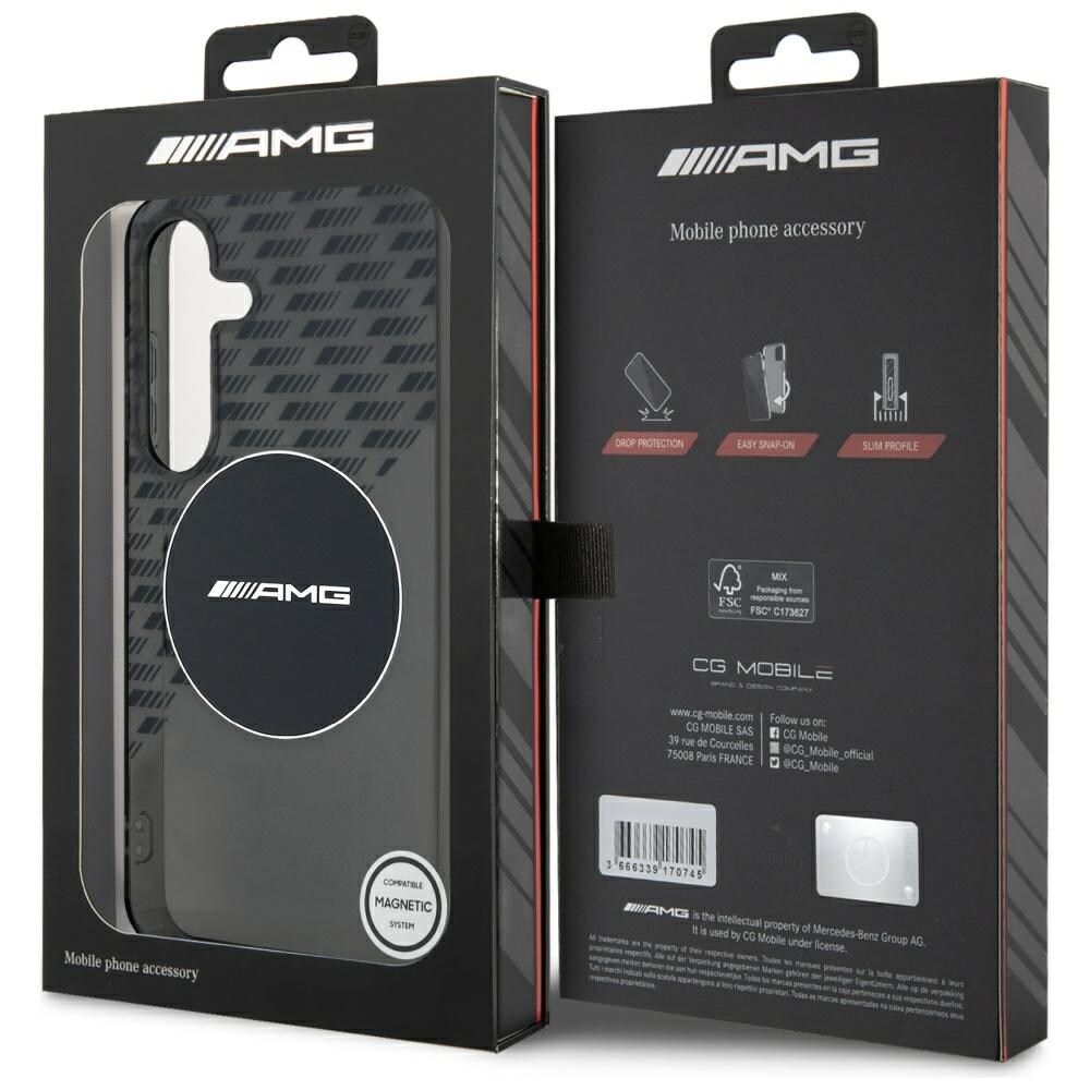 AMG Transparent Rhombs MagSafe-etui til Samsung Galaxy S25 - Sort