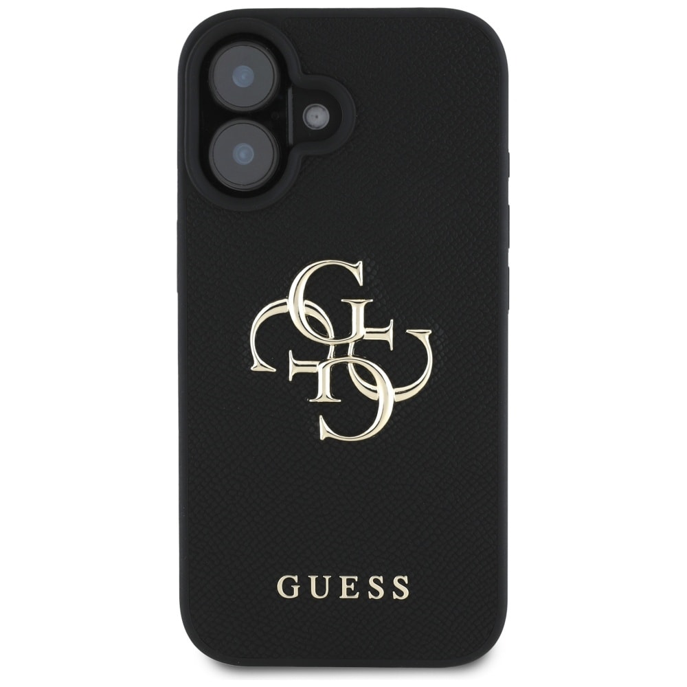 Guess Grained Big 4G Logo Small Classic Logotaske til iPhone 16 - sort