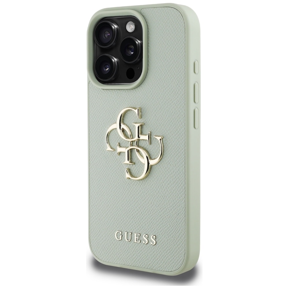 Guess Grained Big 4G Logo Small Classic Logotaske til iPhone 16 Pro Max - grøn