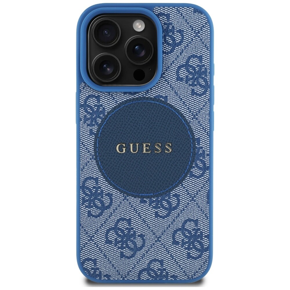 Guess 4G Circle Classic Logo MagSafe-etui til iPhone 16 Pro Max - blå