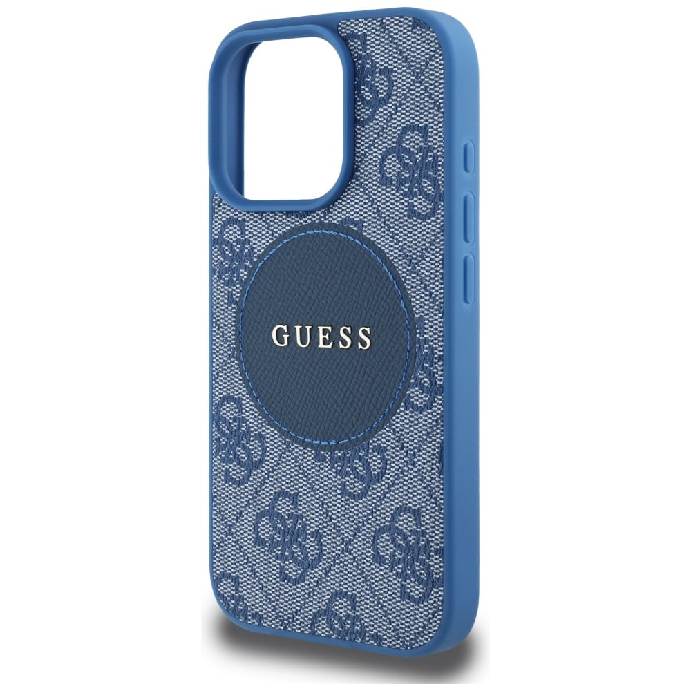 Guess 4G Circle Classic Logo MagSafe-etui til iPhone 16 Pro Max - blå