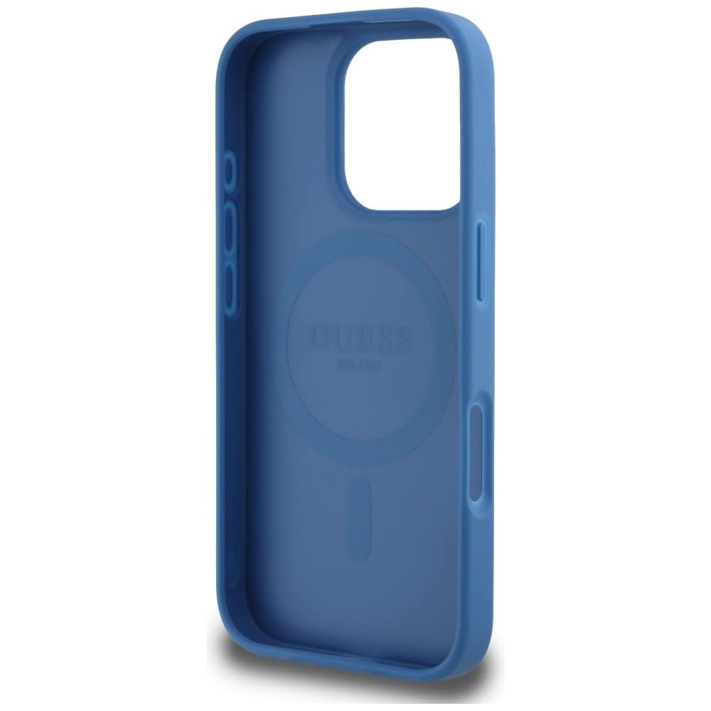 Guess 4G Circle Classic Logo MagSafe-etui til iPhone 16 Pro Max - blå