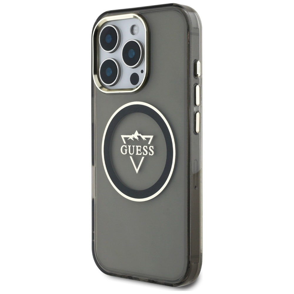 Guess IML Metal Mountain Logo MagSafe iPhone 16 Pro-etui - sort