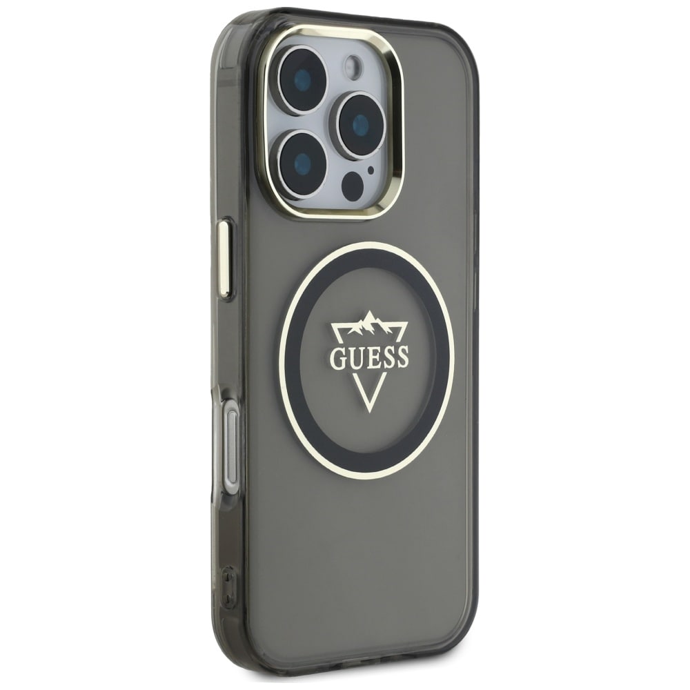 Guess IML Metal Mountain Logo MagSafe iPhone 16 Pro-etui - sort