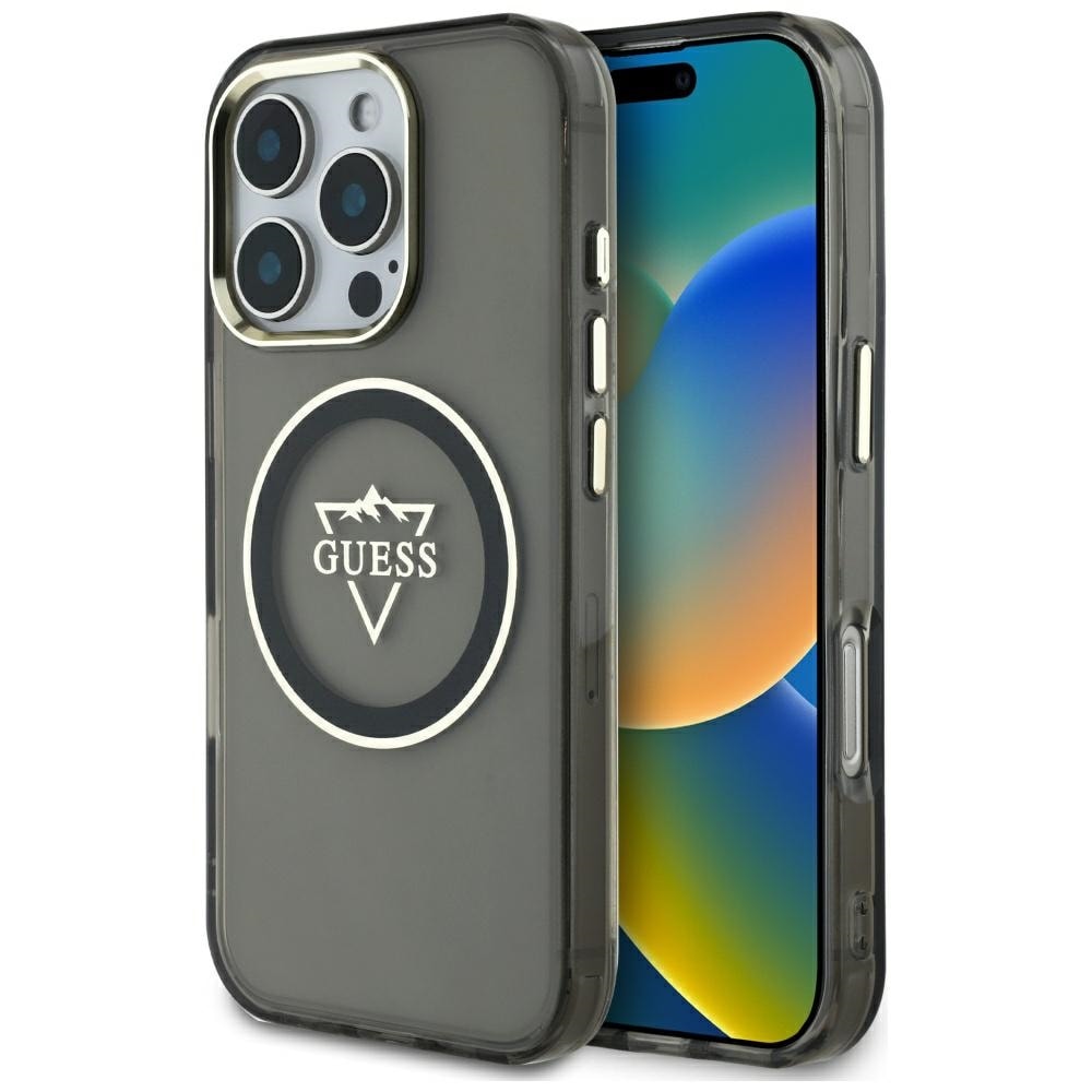 Guess IML Metal Mountain Logo MagSafe iPhone 16 Pro Max Fodral - Svart