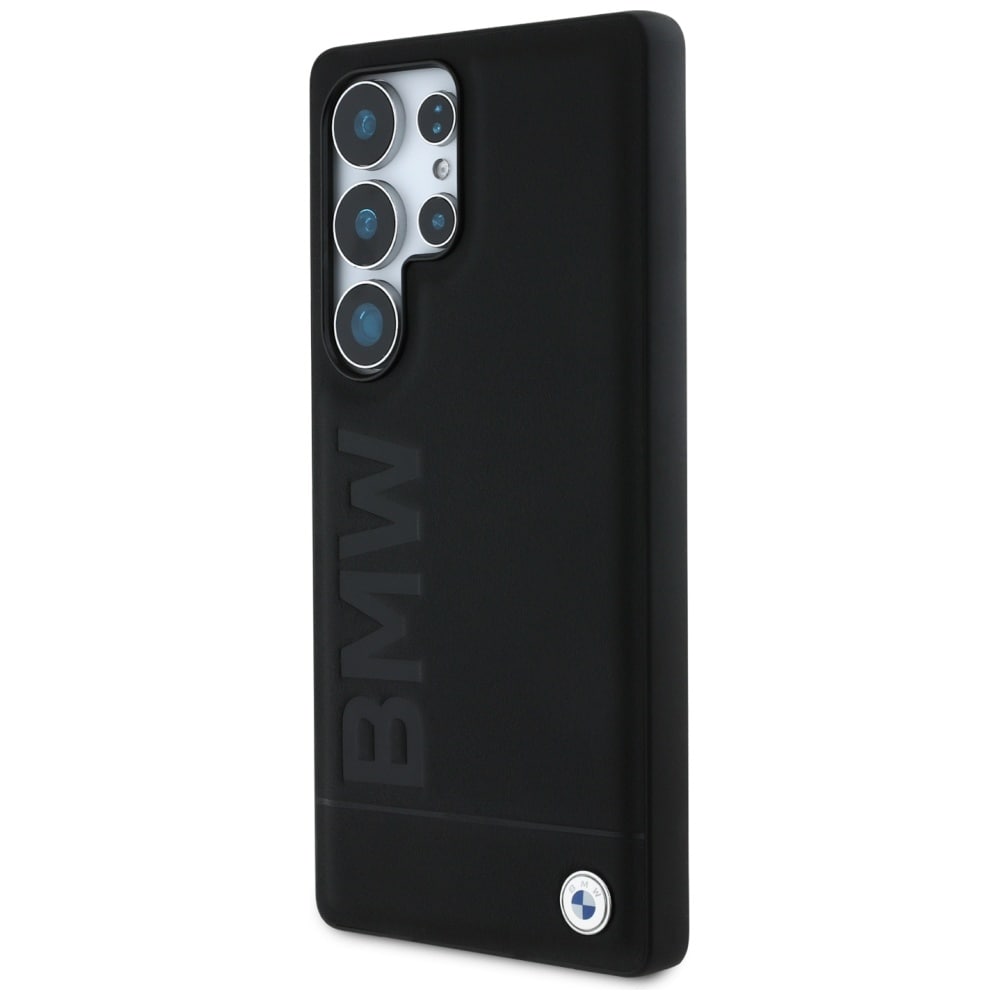 BMW Læderetui med stort ordmærke til Samsung Galaxy S25 Ultra - Sort