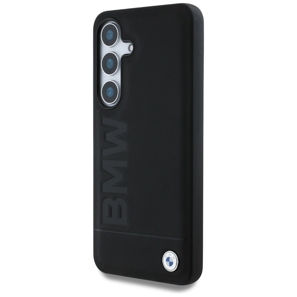 BMW Læderetui med stort ordmærke til Samsung Galaxy S25 - Sort
