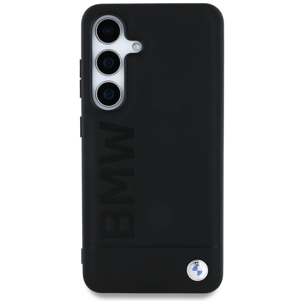 BMW Læderetui med stort ordmærke til Samsung Galaxy S25 - Sort