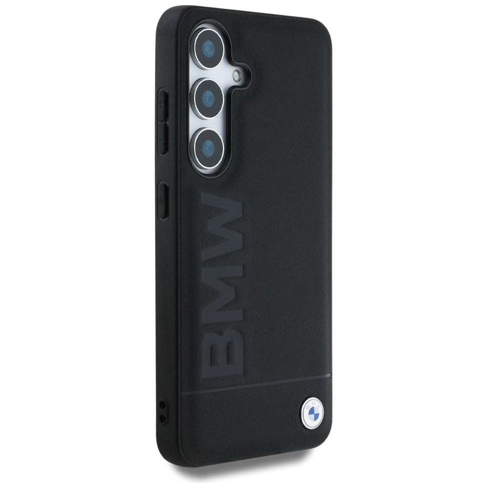 BMW Læderetui med stort ordmærke til Samsung Galaxy S25 - Sort