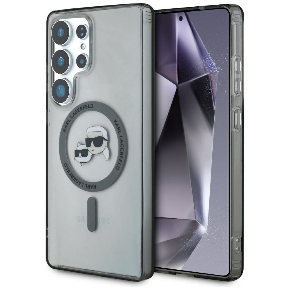 Karl Lagerfeld Knapp Karl & Choupette Logo MagSafe Samsung Galaxy S25 Ultra fodral svart